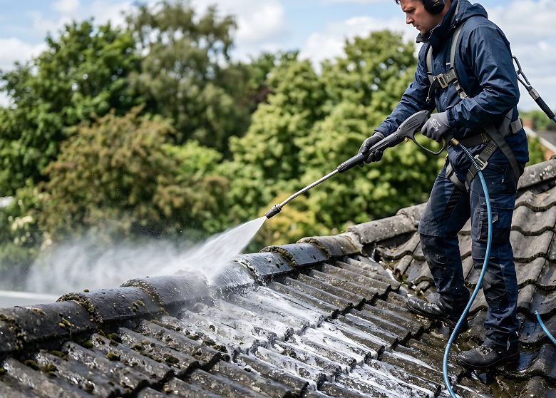 Produit pour nettoyer les tuiles de la toiture